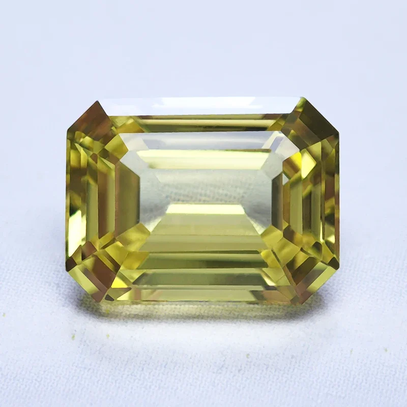 Фото Lab Grown Sapphire Emerald Cut Yellow Color Gemstone for Charms DIY Ring Necklace Earrings Materials Selectable AGL Certificate №1