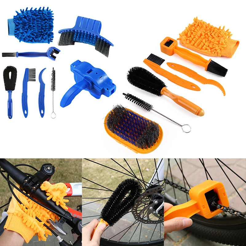 

6/8pcs kit Bicycle Chain Cleaner Mountain Road Bike Clean Machine Brushes Scrubber Wash Tool MTB Bike Cleaning Outdoor Accessory