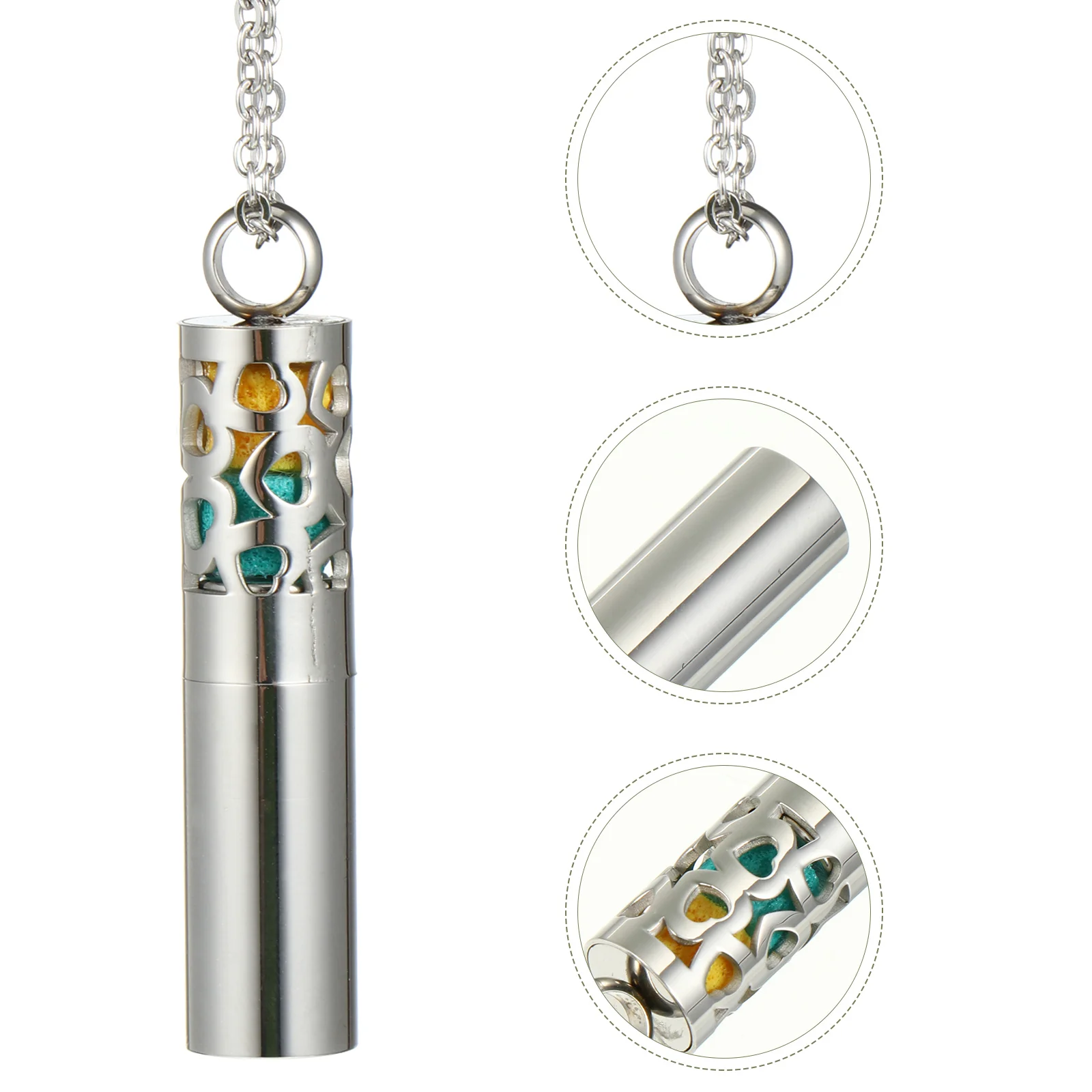 

1 Set Stainless Steel Bottle Aromatherapy Necklace Pendant (Sliver)