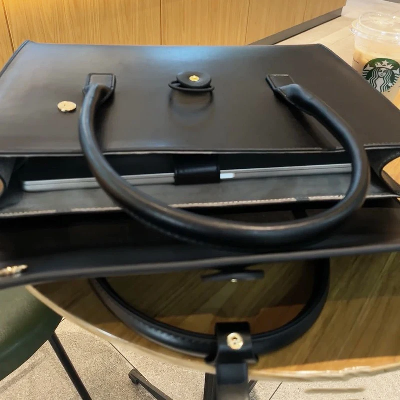 Роскошная модная кожаная сумка-тоут вместительный деловой офисный портфель для