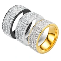 five row drill ring european and american fashion stainless steel couple ring