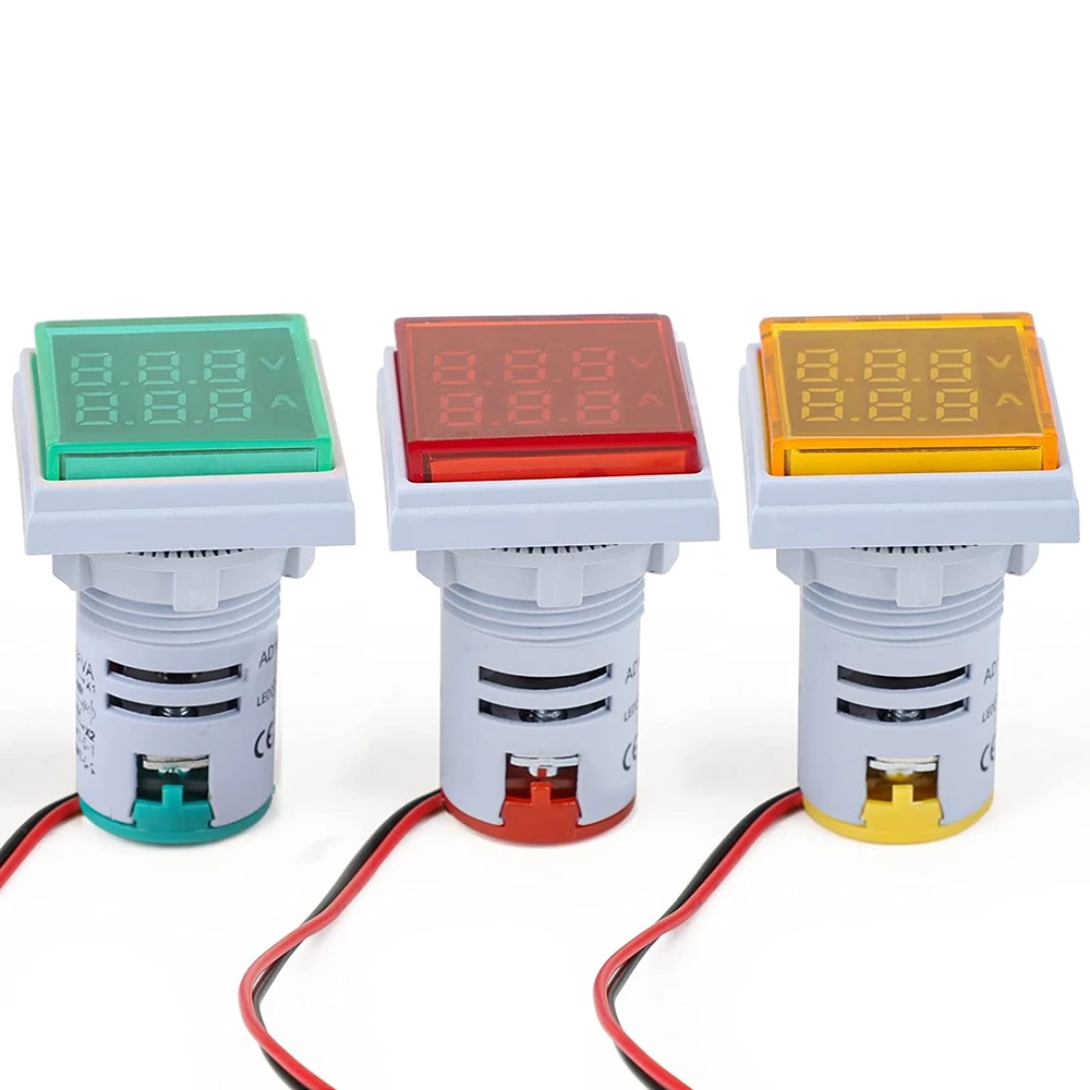 AC 50-500V 0-100A квадратный светодиодный цифровой вольтметр Амперметр 110V 220V измеритель