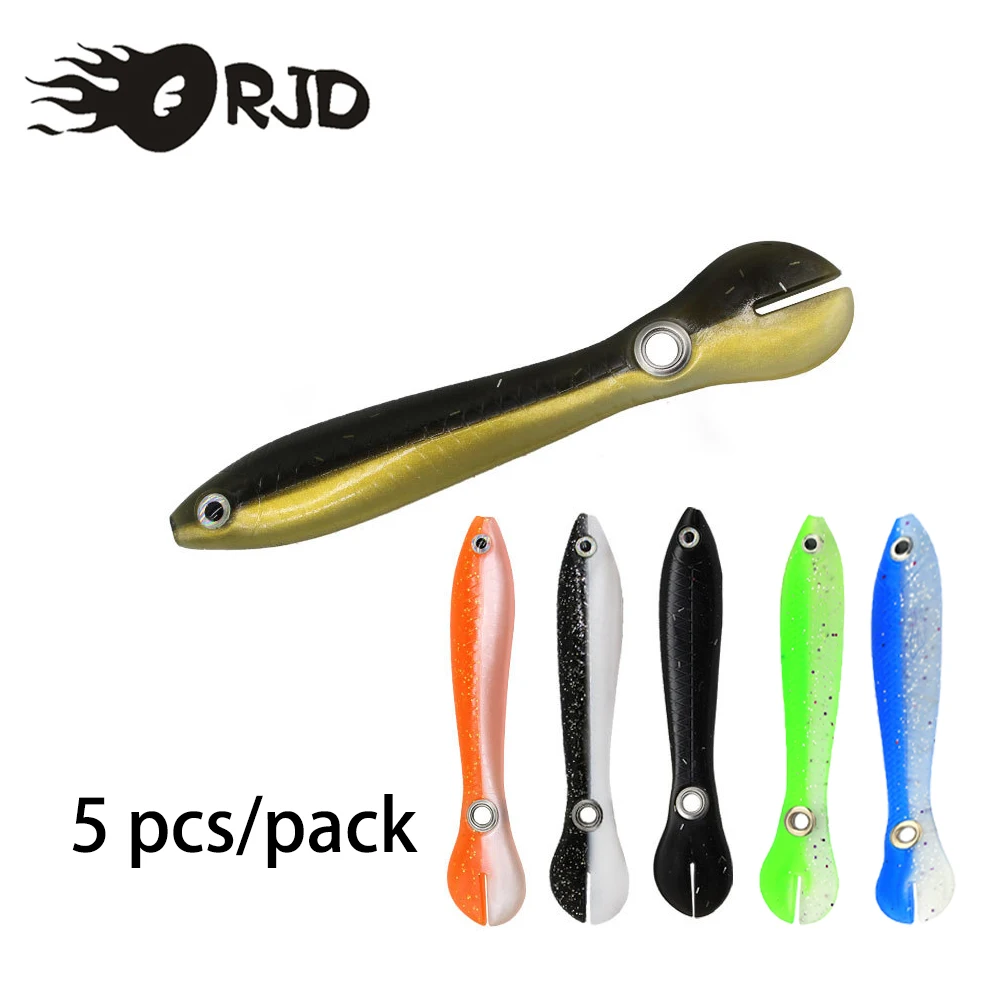 

ORJD Fishing Worm Soft Lure 5pcs 10cm 6g Jigging Pike Wobblers Carp Artificial Silicone Luminous Bait Fishing Track Swimbaits