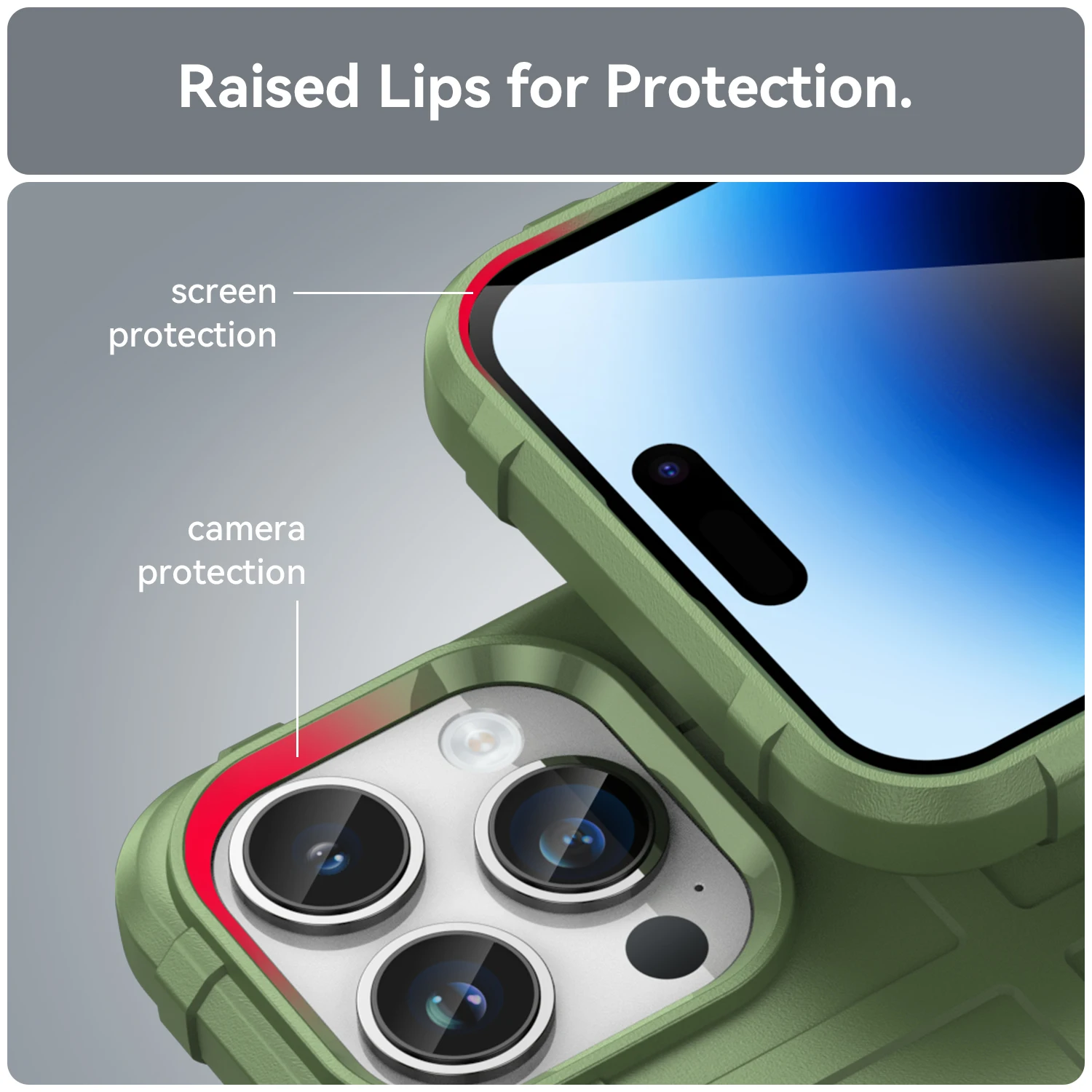 Green Rugged Shield Shockproof Armor Case For iPhone 14 Pro Max Protection Case Back Cover