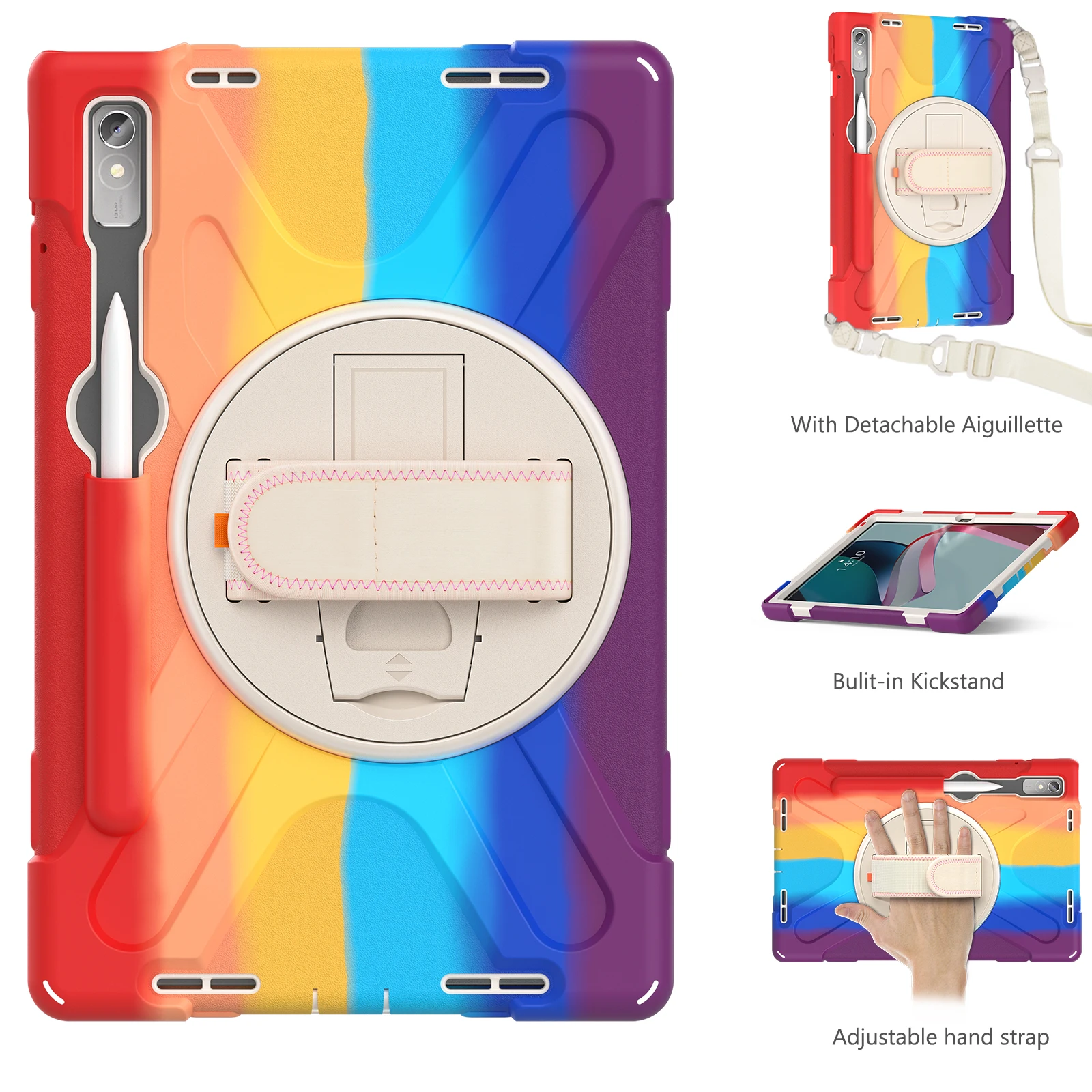 

Armor Case For Lenovo Tab P11 Pro Gen 2 11.2 Inch 2022 Shockproof Cover With Stand Hand/Shoulder Strap For LenovoTB-138FC 132FU