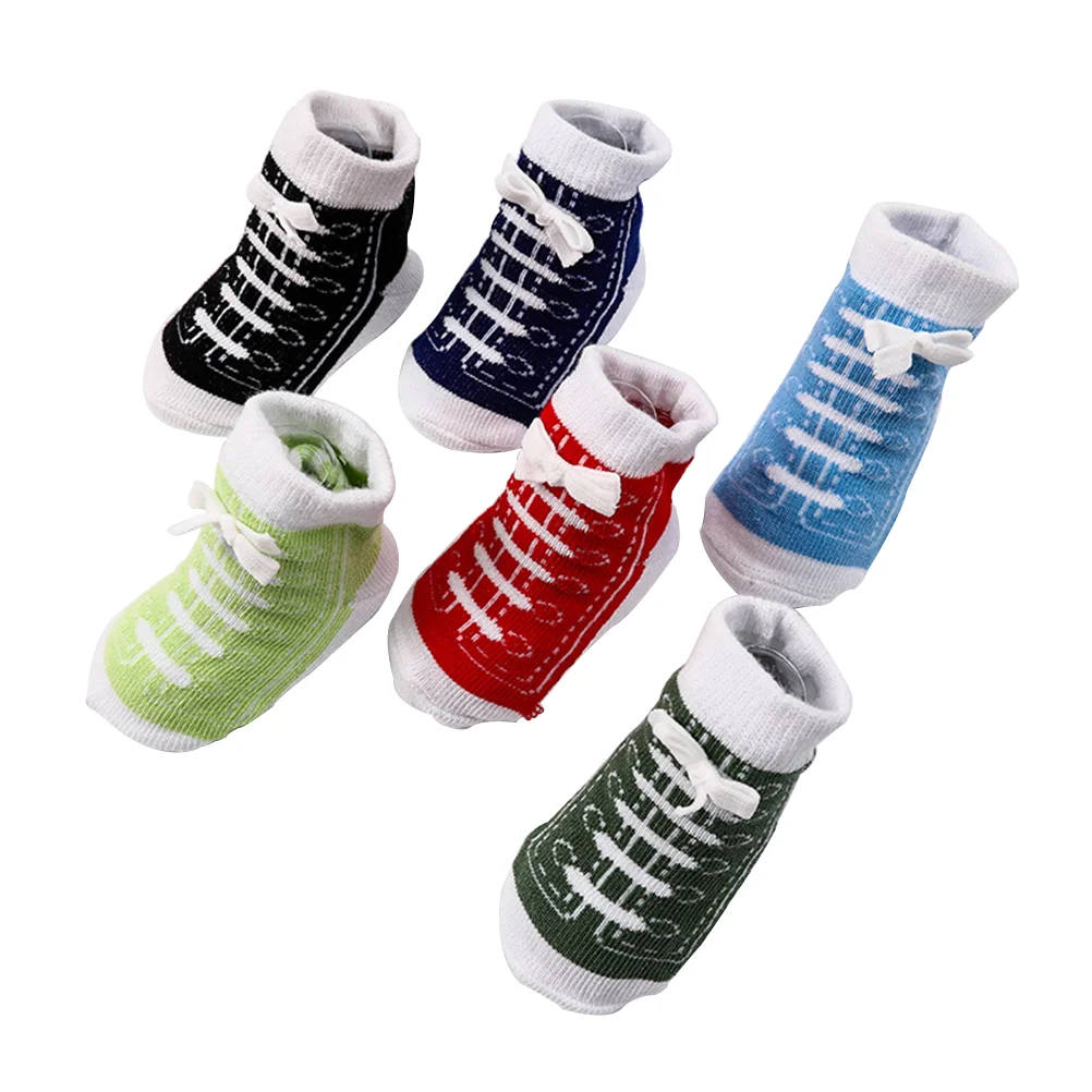 

6 Pairs Creative Socks Toddler Shoe Baby Childrens Breathable Autumn And Winter