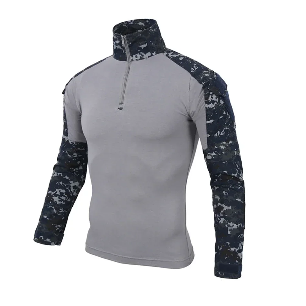 elska jednolita koszula kamuflaż amerykański rozmiar azjatycki S-3XL Cargo sportowe topy Airsoft Paintball taktyczne t-shirty piesze wycieczki