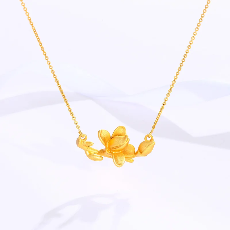 

New Fashion Flowers Blooming Wealthy Ladies Necklace Creative Wild Gold Flower Snake Bone Chain Jewelry Gift