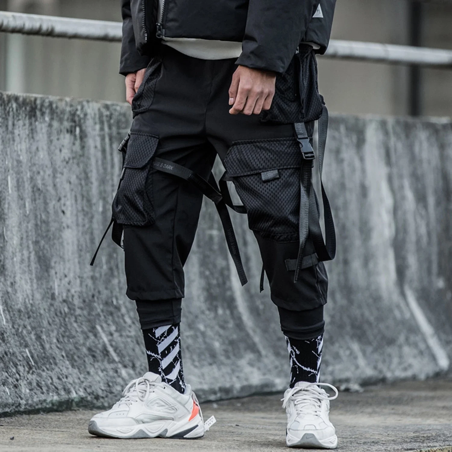 

Detachable Multi-Pocket Cargo Pants Men Harajuku Hip Hop Streetwear Joggers Man Elastic Waist Sweatpants Techwear