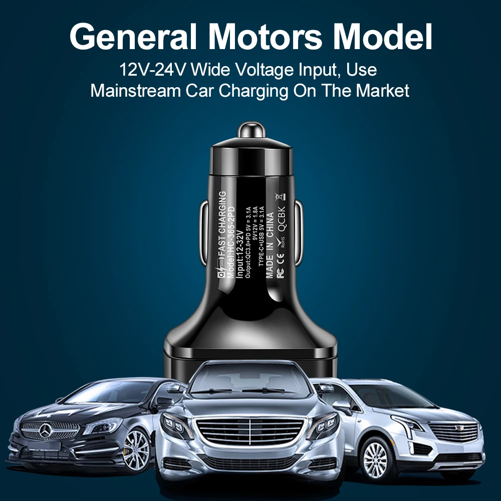 Olaf 38W Car Charger Fast Charging Type C PD QC3.0 3.1A USB Charger Multiple Ports For iPhone Xiaomi Huawei Phone Adapter