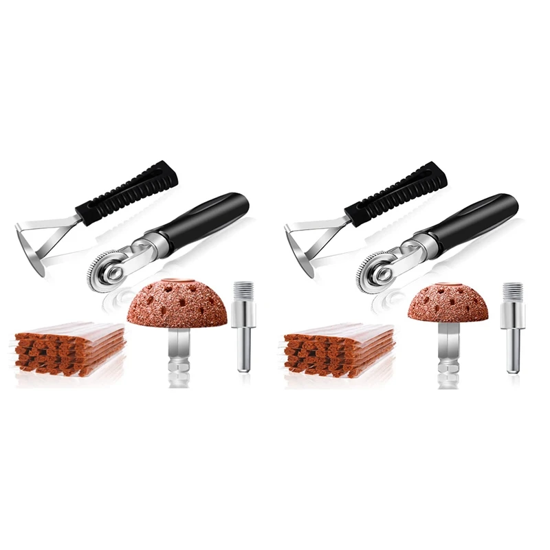 

Tire Repair Patch Tools Kit, Tire Patch Roller With Tungsten Steel Buffing Wheel Tire Repair Grinding Head,For Car