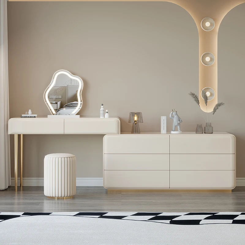 Туалетный столик белый комод современный роскошный деревянный ящик зеркало для