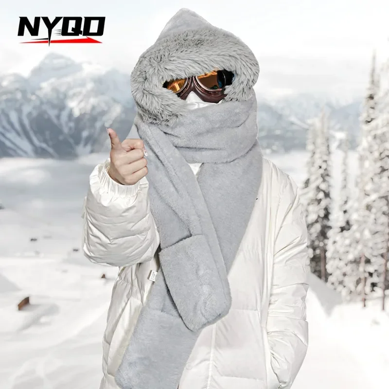 Шарф зимняя шапка корейская версия милые и универсальные зимние цельные теплые