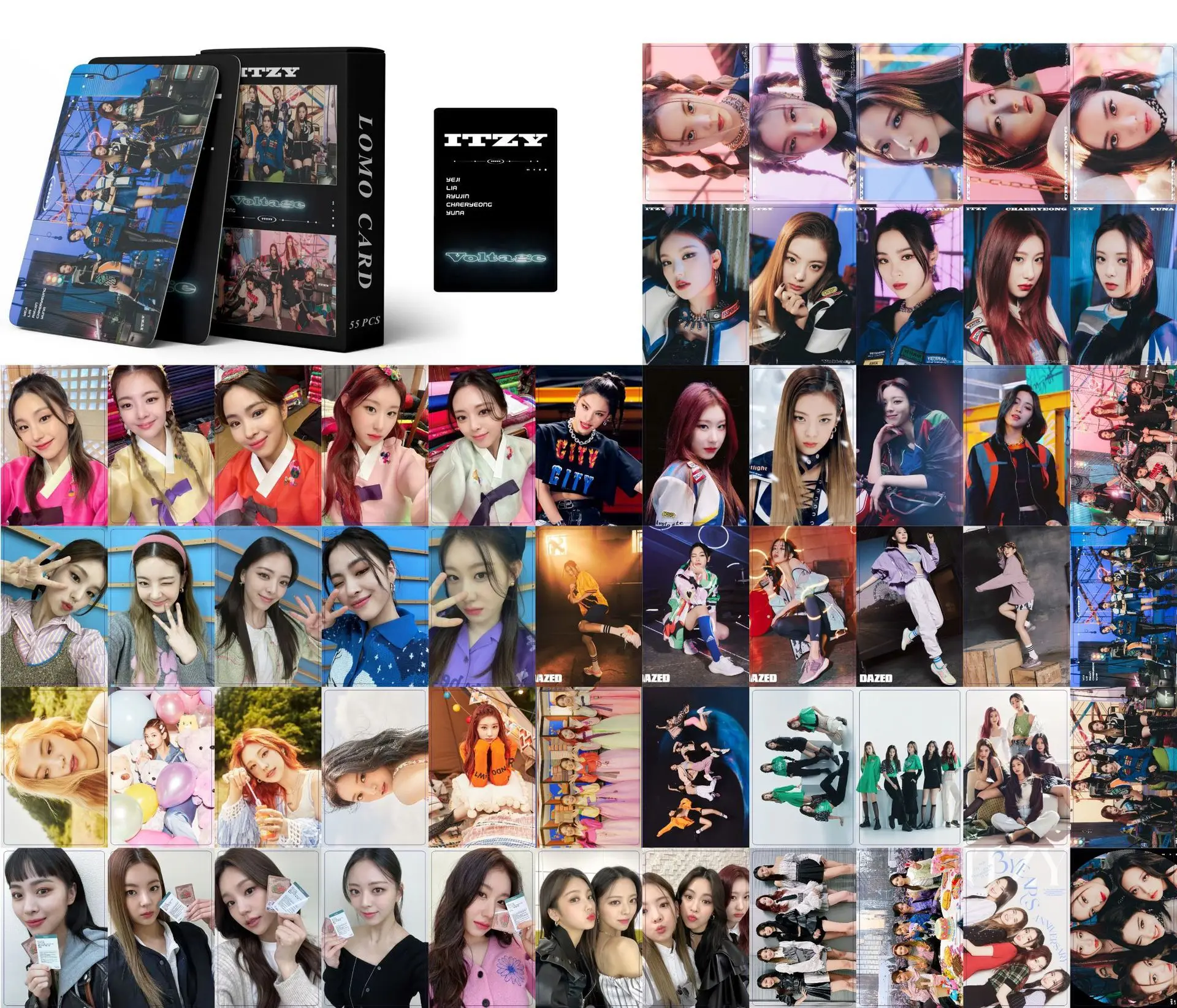 

55Pcs/Set Kpop ITZY Lomo Card 2022 New Album Postcards Kpop Girls Photocard Korea Idol Photo Print HD Cards Poster Fans Gifts