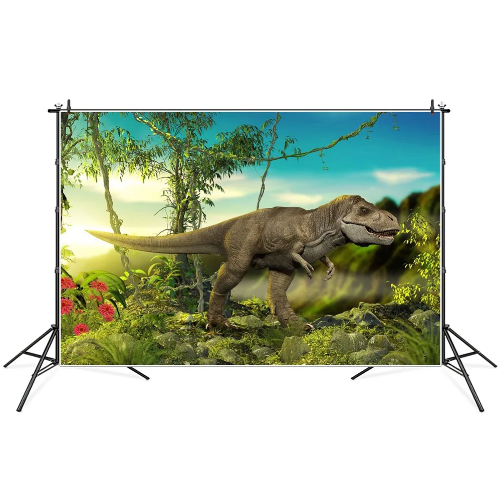 

Jurassic World Walking Dinosaur Photography Backgrounds Banner Custom Baby Party Birthday Decoration Photobooth Photo Backdrops
