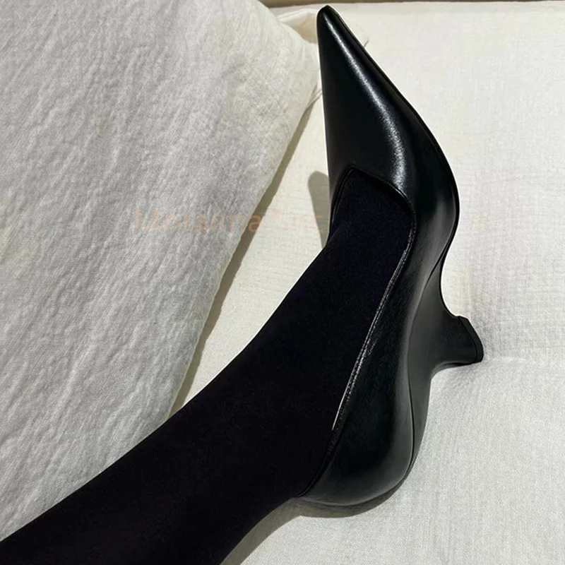 2023 Spring New Black Strange Style Women Pumps Pointed Toe Female Retro French High Heels Shallow Single Shoes Female All Match