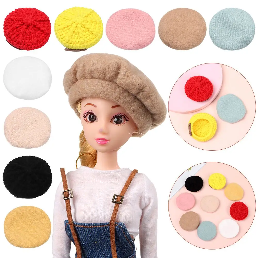 

Fashion Doll 1/6 Dolls for1/12 BJD Dolls Doll Knitted Hat Beret Hats Doll Clothes Accessories Dollhouse Decorations