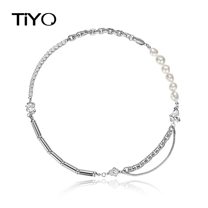 

TIYO Modern Jewelry AAA Zircon Pendant Necklace Cool Style High Quality Brass Metal Chain Chain Pearl Necklace For Women Gifts