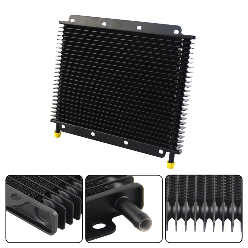 Черный 25-рядный масляный радиатор трансмиссии универсальный 11 x 7 8 0 75 дюйма (280x198x19
