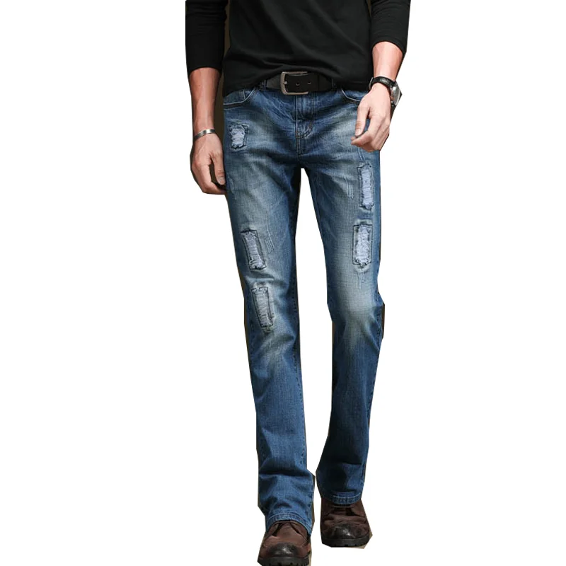 2022 New Men's Jeans Korean Style Slim Stretch Jeans Flared Pants Size 28-38