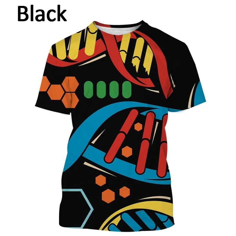 

Новинка 2022, мужская повседневная футболка с принтом и коротким рукавом, футболка с принтом ДНК и Двойной спиралью, уличная одежда унисекс в ...