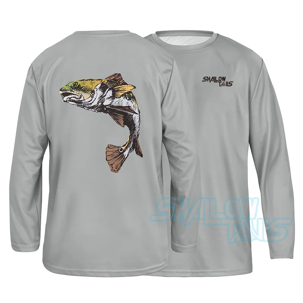 

Shallow Tails Men's Fishing Shirts Performance UV Protection Sweatshirts Long Sleeve Breathable Lightweight Fishing Wear Camisa