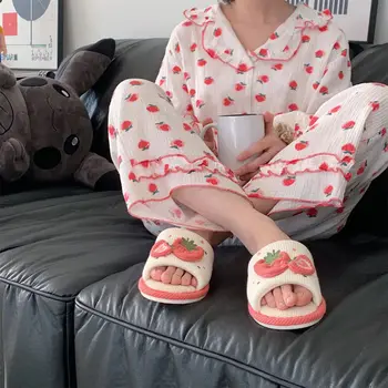 Kawaii Strawberry Plush Slippers 3
