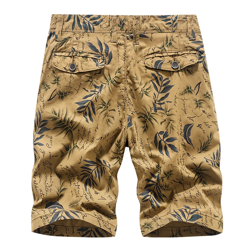 Новинка 2022 мужские хлопковые шорты-карго с принтом летняя повседневная одежда