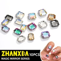 10pcs bulk rhinestones flatback embellishments square crystals for nails art decorations gemstones glitter diamond for crafts
