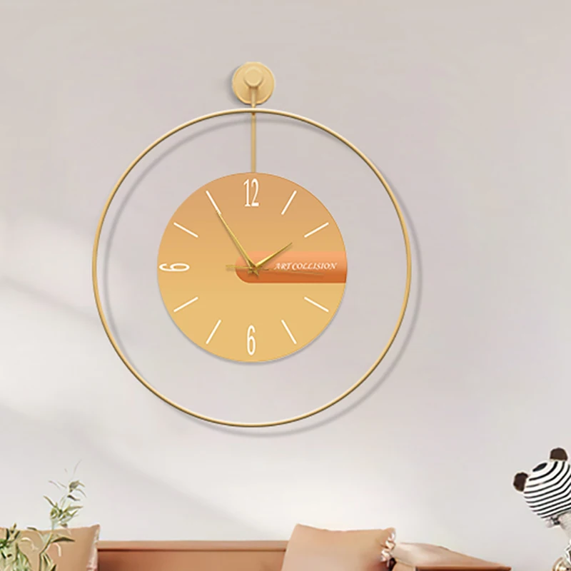 

Stylish Digital Wall Clock Kitchen Modern Round Metal Silent Wall Clock Unusual Hanging Hands Relogio Parede Watch Mural T50GZ