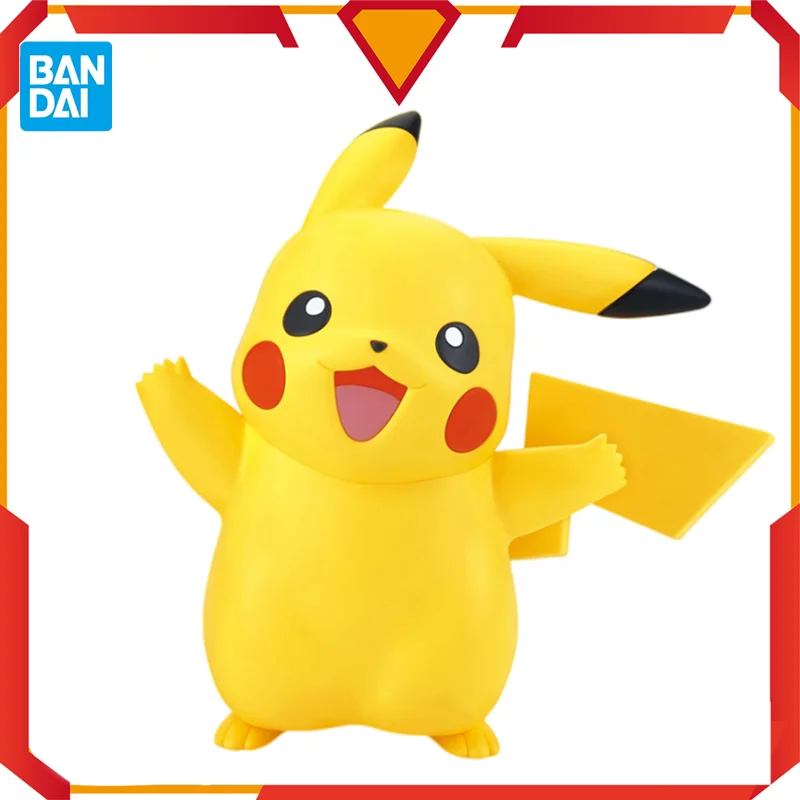 

Bandai Original Anime Figure Pokemon Kawaii Pikachu Assembled Model Doll Decoration Ornament Children's Toys Birthday Gift