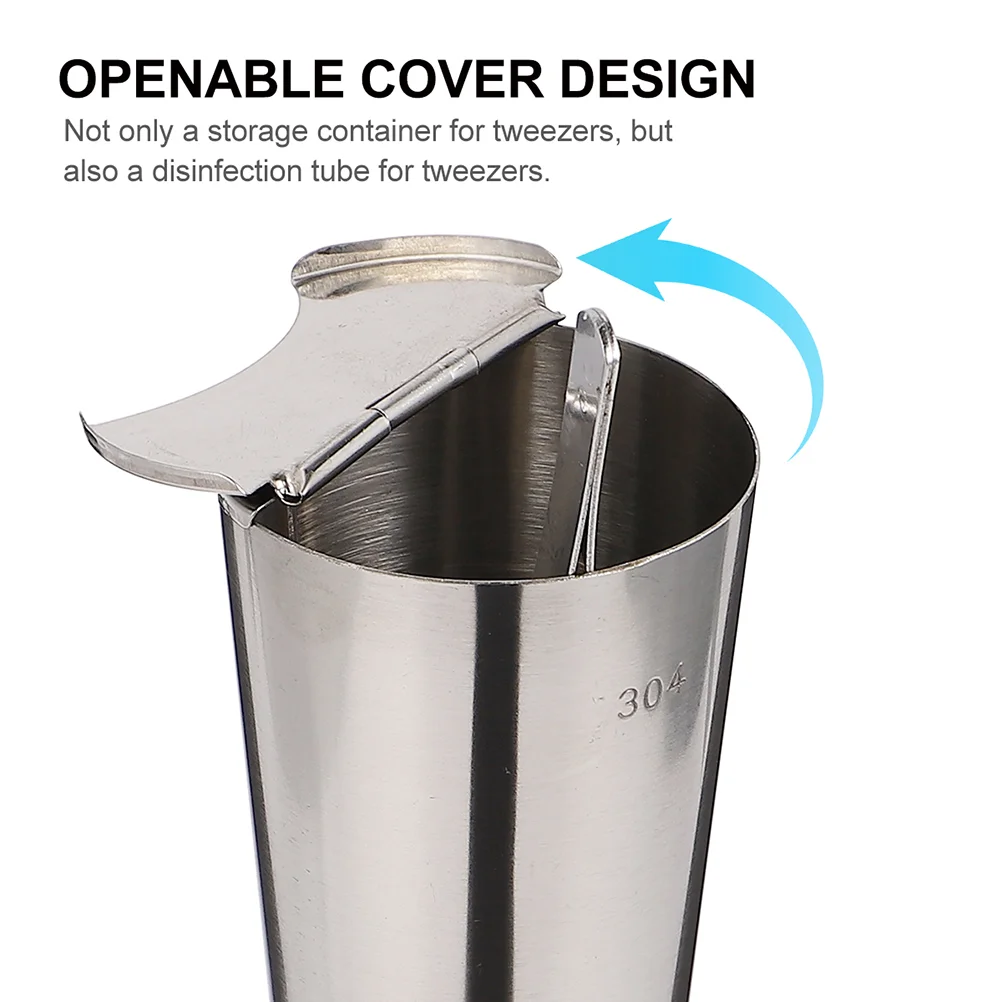 

Tweezers Disinfection Holder Stainless Steel Tube Box Inverted Cone Type Barrel Jar Tank Dental Instruments Forceps