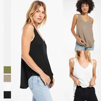 2022 new hot sale summer tank top sexy v neck ladies top fashion ribbed tank top green black white loose casual tank tops s xl