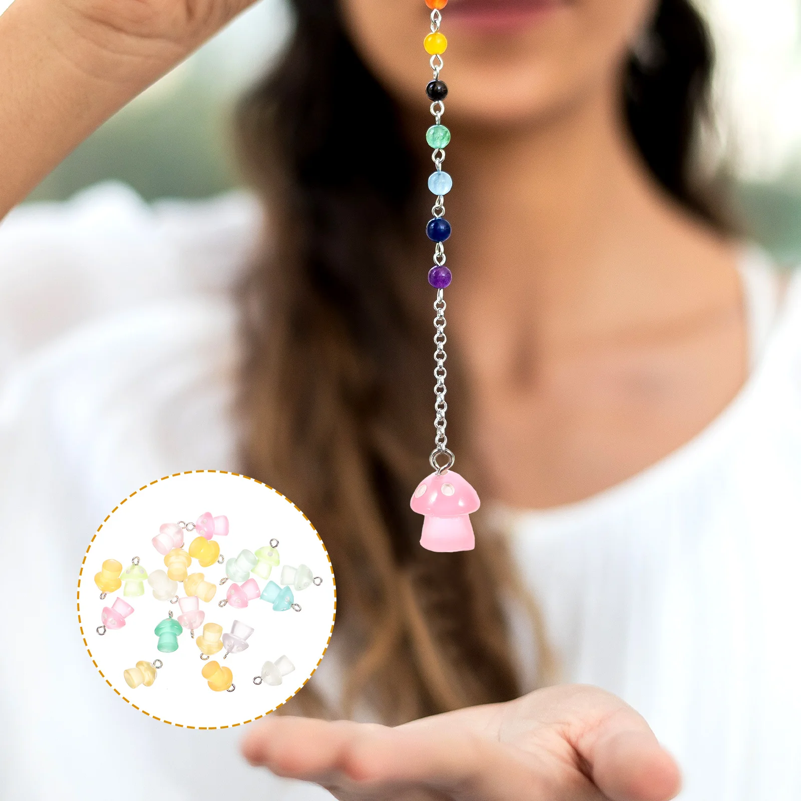 

20Pcs Jewelry Mushroom Charms Resin DIY Charms Adorable Mushroom Pendants DIY Jewelry Charms
