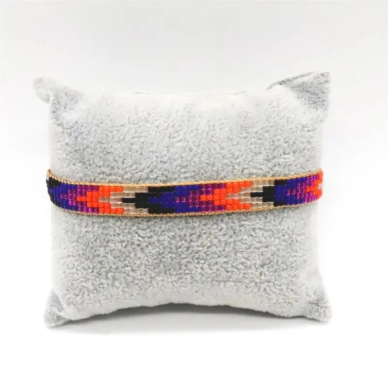 Браслет из рисовых бусин Геометрия Богемия Стрела Градиент Ручное вязание