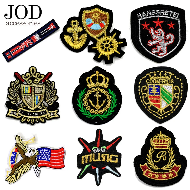 

Imperial Crown Thermo Adhesive Embroidered Patches Iron on Clothing Applications Team Badge Jersey Stickers Logos Accessories