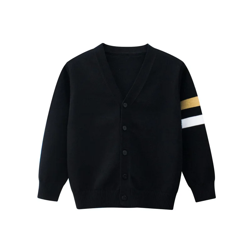 

Зимняя одежда От 1 до 9 лет для маленьких мальчиков и девочек, свитер с длинным рукавом для младенцев, кардиган с V-образным вырезом, вязаный Т...