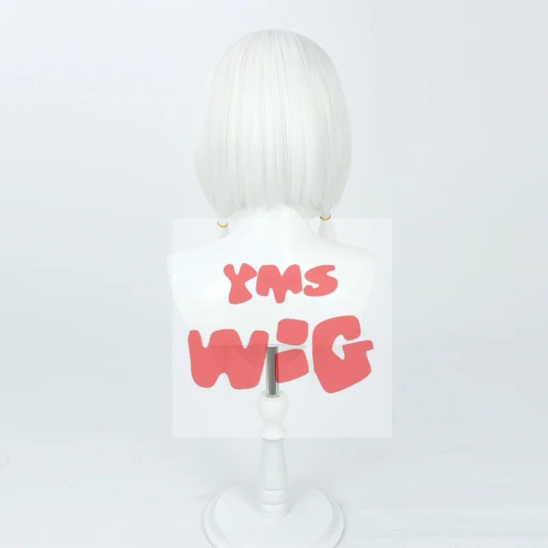 YouTuber KAMITSUBAKI Kafu Косплей Парик 60 см Длинные Белые Термостойкие Синтетические