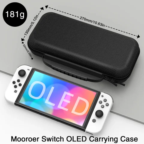 Портативный чехол Mooroer Nintendo Switch OLED водонепроницаемый жесткий защитный чехол для хранения для консоли Nitendo Switch и игровых аксессуаров