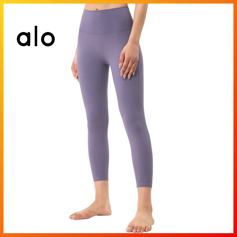 

Alo Yoga Women's Fitness Leggings High Waist Pants Women's Cropped Pants Gym Running Sports Leggings Nude Sense Compression