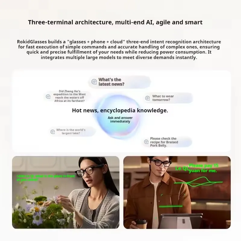 Очки Rokid Leqi AR Smart Glasses 12MP Advanced Camera AI Assistant 49g for Daily Vlog All-Scenario (art.: 3920d32d28dcc) - 3920d32d28dcc