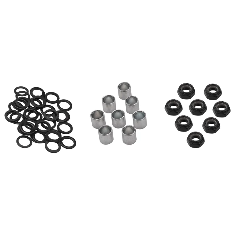 

56 Pieces Skateboard Truck Hardware Kit Includes Spacers, Axle Nuts and Speed Rings for Skateboard and Longboard