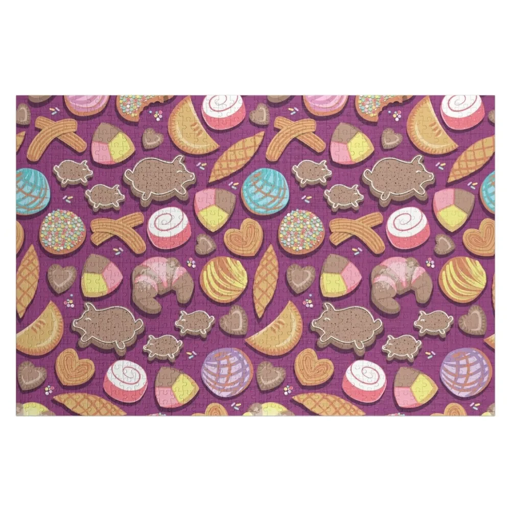 Мексиканская сладкая пекарня Frenzy // розовый фон пастельные цвета pan dulce Jigsaw Puzzle Works