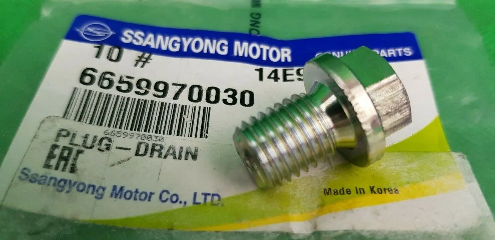 

6659970030 Ssangyong Kyron Suv D100 Series Petrol & Td Engine Oil Pan Drain Plug