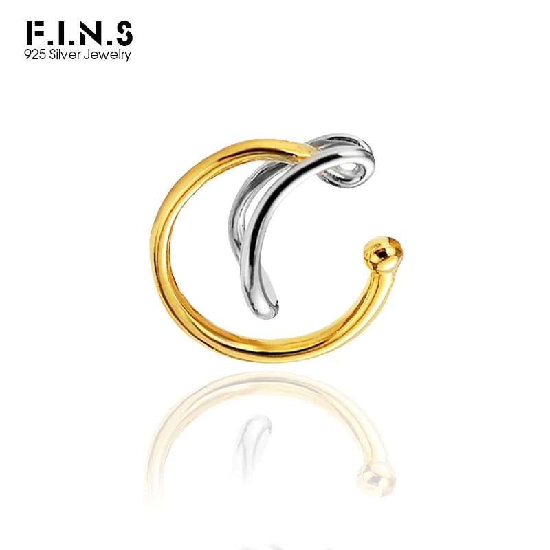 F.I.N.S 1 шт. уникальный дизайн S925 Стерлинговое Серебро Геометрические круглые линии