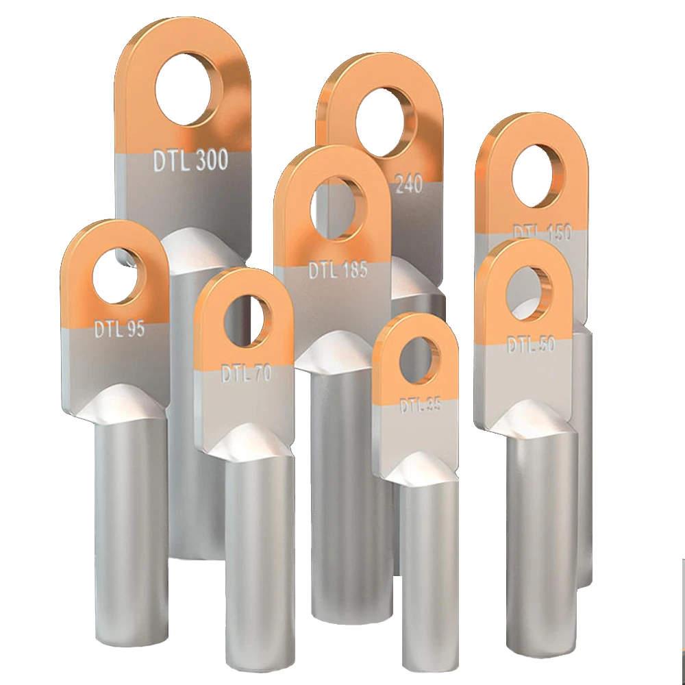 4 шт. DTL медный алюминиевый наконечник наконечника провода соединительный кабель обжимные клеммы DTL-10/16/25/35/50/70/95/120/125/185/240/300/400 мм2
