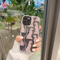luxury brand leopard print transparent non slip soft silicon phone case for iphone 11 pro 13 12 mini x xs xr max 7 8 plus cover