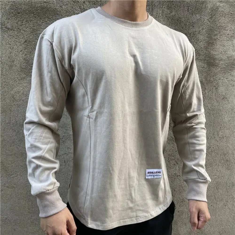 

Men Long Sleeves Letter Printed T-Shirt Fitness Outdoor Sport Running Climbing Tights Bodybuilding Muscle Gym Train Compression