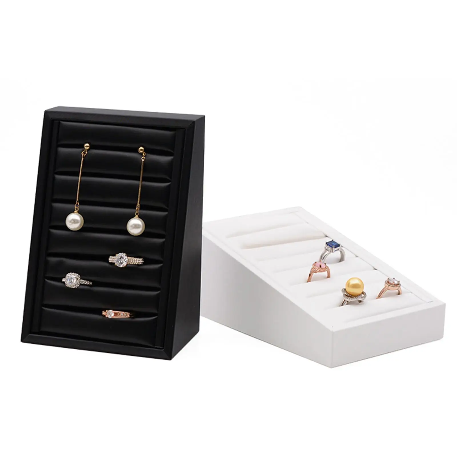 Rings Earrings Tray Storage Box Jewelry Organizer Case for Countertop Stores