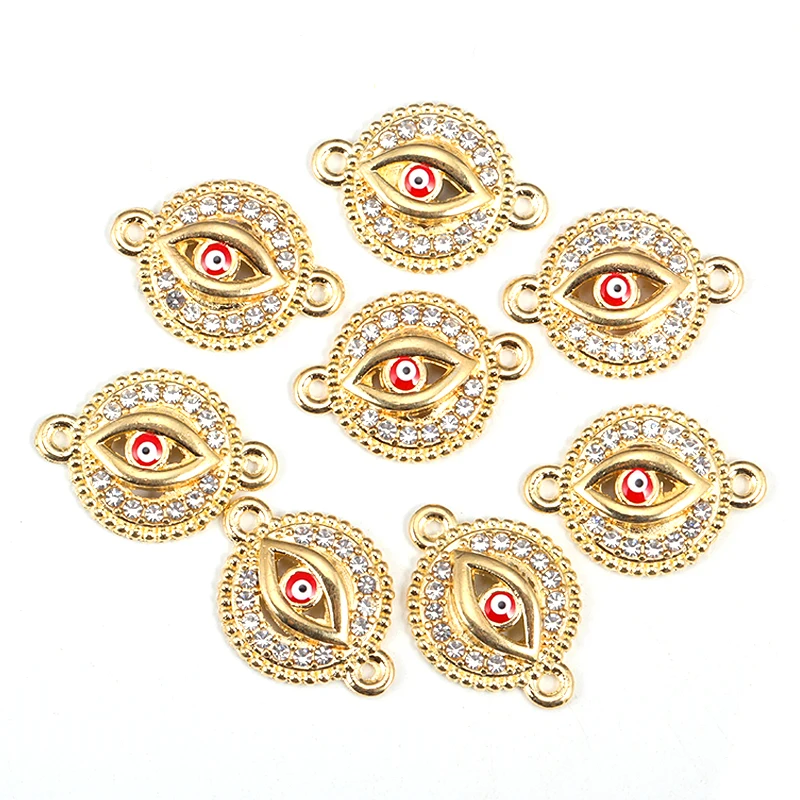 15Pcs 15*16MM Delicate Alloy Enamel Small Eyes Charm Women's Pendant DIY Jewelry Necklace Bracelet Key Chain Making Accessories